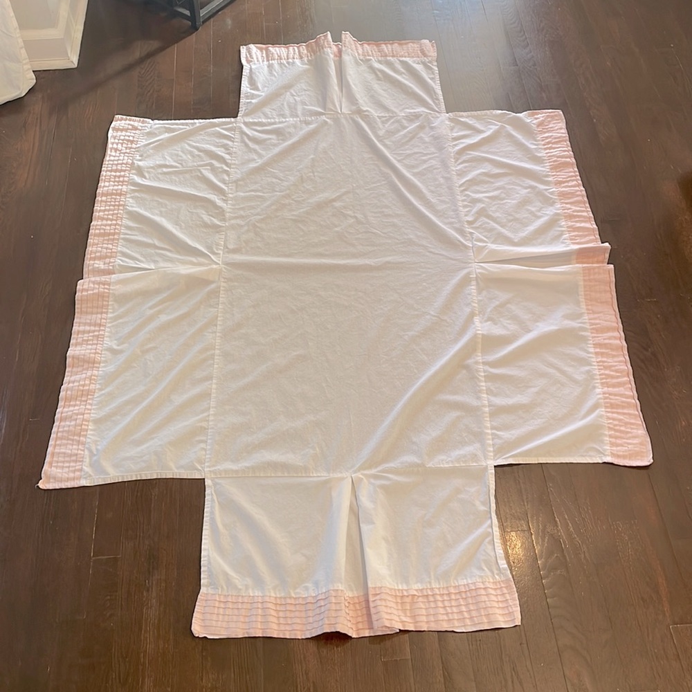 Restoration Hardware Baby Crib Skirt Organic Cotton Petal Pink
